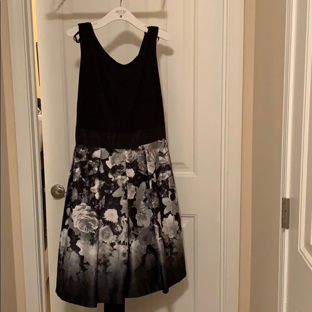 Black, grey, and white Dress Barn cocktail dress